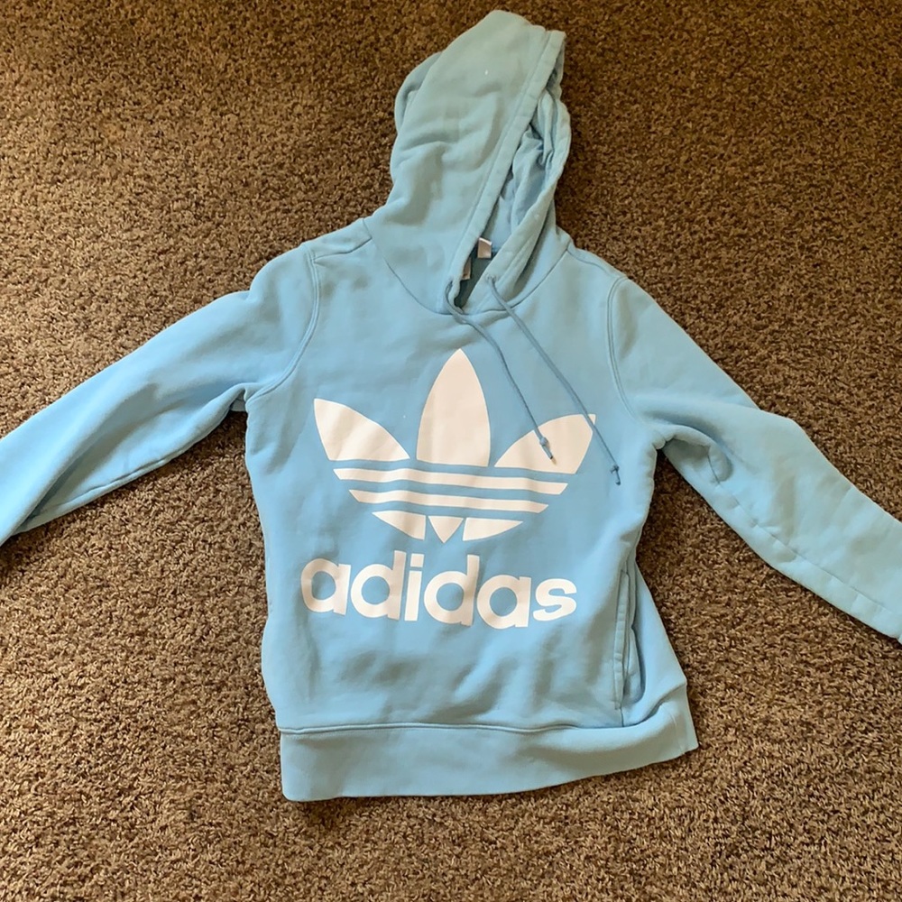 Adidas light blue sweatshirt